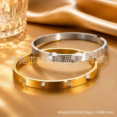 Grenzüberschreitender Bestseller Außenhandel Hot-Sale Douyin Influencer Live-Shopping Lagerbestand vollständig funkelndes Titanstahl-Armband für Damen farbbeständig Modeschmuck Großhandel