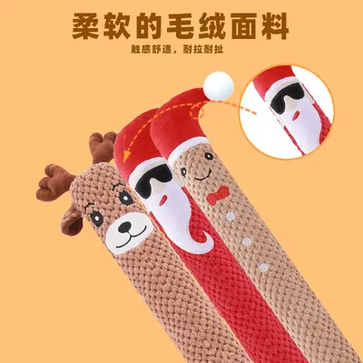 Dog Toy Long Plush with Santa, Elk and Snowman Design, Self-Play - 5