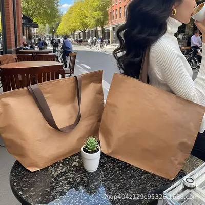 Cremeweiße gewebte Messetasche, extra groß, Logo auf Wunsch - 13