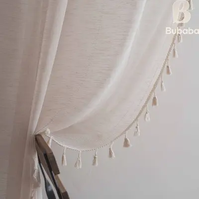 Baba Fabric Nordic Style Cross-Border Simple Window Screen Living Room Bedroom Balcony Bay Window Lace Tulle Curtain Factory Finished Product Wholesale - 7