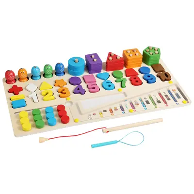 Montessori 3 yaş üstü geometrik eşleştirme yapı blokları, eğitici yapboz - 6