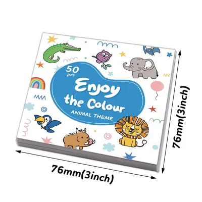 Children's Coloring Book 50 Pages, Portable Mini Cartoon Animals - 6