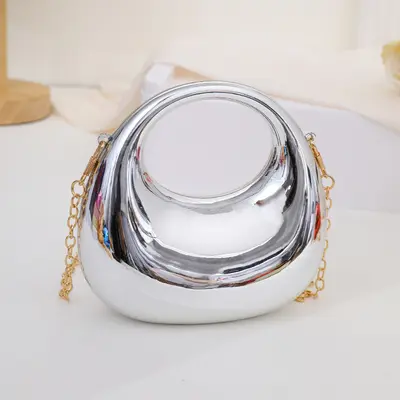 2026 New Trendy Cross-Border Chain Mini Bag Crescent Acrylic Top Handle Lipstick Coin Purse Kids Bag Shoulder Bag - 9
