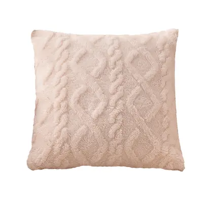 Ins-Stil Plüschkissenbezug mit Jacquard-Geometriemuster Sofakissenbezug/Sofa Wohnzimmer Rückenlehne Kissenbezug Kopfkissen quadratischer Kissenbezug