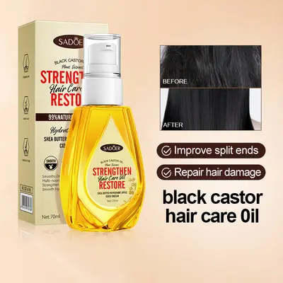 SADOER Black Castor Oil Hair Oil, Moisturizing and Nourishing