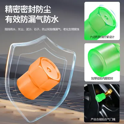 Hexagonal Luminous Tire Valve Caps for Cars and Bicycles
