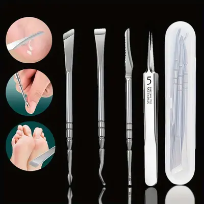 Pedicure Tool Set Stainless Steel Double-Headed Mirror - 12