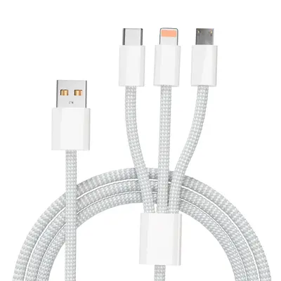 3-in-1 Ladekabel 100W 6A, Apple Android Huawei Xiaomi