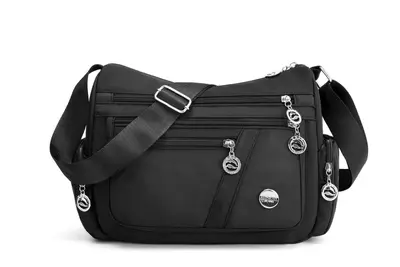 Women's Casual Large Capacity Shoulder Bag, Lightweight Nylon - 7