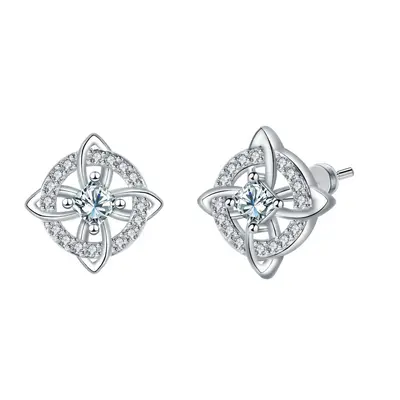 Grenzüberschreitende S925-Sterlingsilber-Keltische Knoten-Ohrstecker für Frauen, modische hochwertige Ohrringe mit Zirkonia, einzigartige persönliche Ohrringkollektion - 10