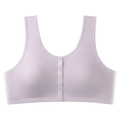 Plus Size Breathable Front-Button Nursing Bra, Padded, Frameless - 9