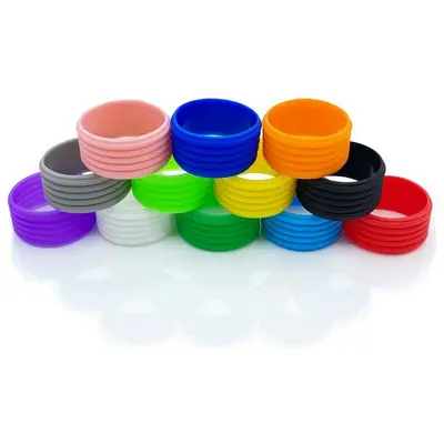 Badminton- und Tennisschläger Griffband-Silikonringe Set, 6 Farben