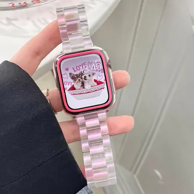 Transparent Resin Watch Strap for Apple Watch 11/12, Compatible with iWatch 8/9/10 - 8