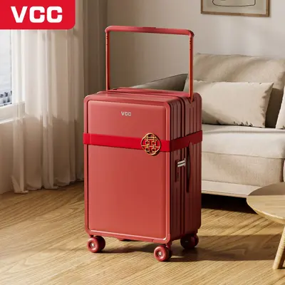 28 Inch Red Wide Trolley Suitcase, Large Travel Case - 3