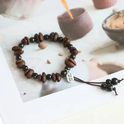 Coffee Bean Jingdezhen Beaded Unisex Bracelet