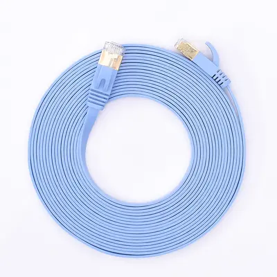 Оптовый плоский сетевой кабель Category 6 CAT6, бескислородная медь, готовый гигабитный компьютерный сетевой кабель, плоский патч-корд из чистой меди, 8 жил