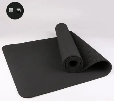 Yoga mat TPE, 183x80x0.6cm, monochrome, for beginners - 7