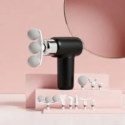 Three-Head Mini Massage Gun with Neck Attachment, Gift Box Set - 12