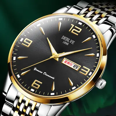 Herrenuhr, Stahlarmband, ultradünn, wasserdicht