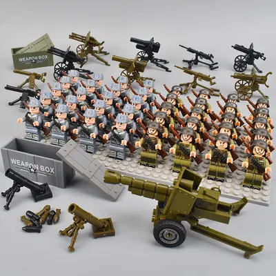 Askeri Serisi Yapı Blok Minifigür Seti, Asker ve Polis Figürleri - 12