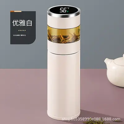 316 Stainless Steel Temperature Display Insulated Cup with Tea Infuser - 10