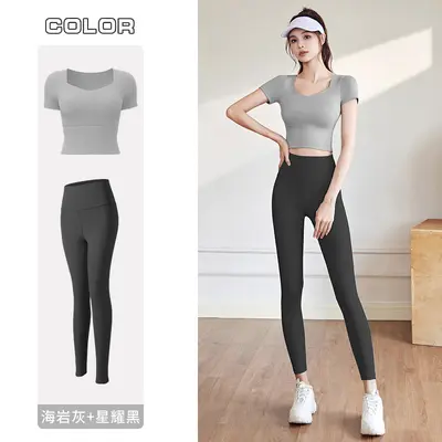Damen-Slim-Fit-Laufoutfit mit Brustpolster, Sommer - 13