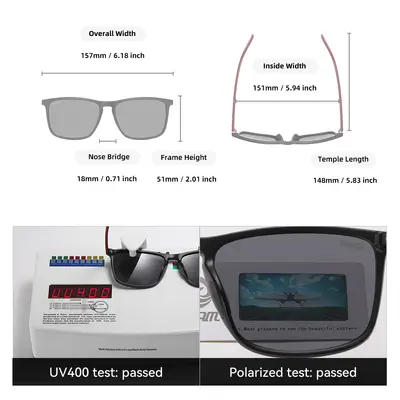 KDEAM neue große quadratische polarisierte Sonnenbrillen Outdoor-Schutz Angeln Fahren Brille KD705-PLUS