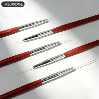 Ultra-Fine Wooden Handle Nail Striping Brush Set for Nail Art and Flower Detailing