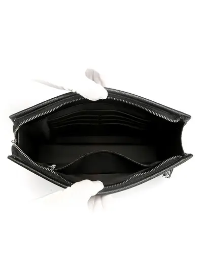 Men's Soft Leather Clutch Bag, Envelope Style Business Handbag - 6
