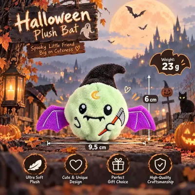 Halloween Ghost Pumpkin Decoration and Squeaky Pet Dog Toy - 9