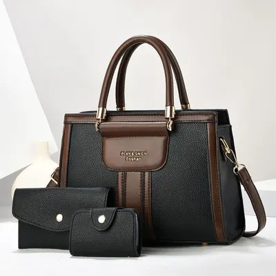 New, stylish three-piece bag set, large-capacity diaper bag for mothers, cross-border multifunctional crossbody bag for women
