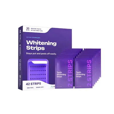现货Purple Teeth Whitening Strips 牙贴 清新呵护清洁牙齿污垢