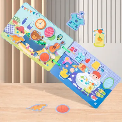Children's quiet activity sticker book, reusable