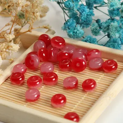 5x8 mm Abacus Bead, Imitation Jade, Flat Spacer Bead - 10