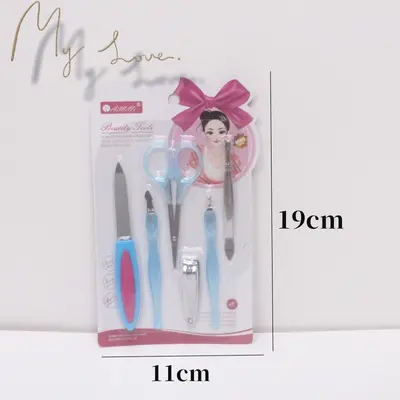 Maniküre-Set, 6-teilig mit Nagelfeile und Augenbrauenschere