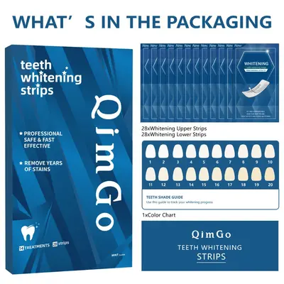 Zahnaufhellungsstreifen Strahlend weiße Zahnaufhellungsstreifen gegen Verfärbungen, Zahnaufhellungsstreifen Teeth Whitening Strips grenzüberschreitend