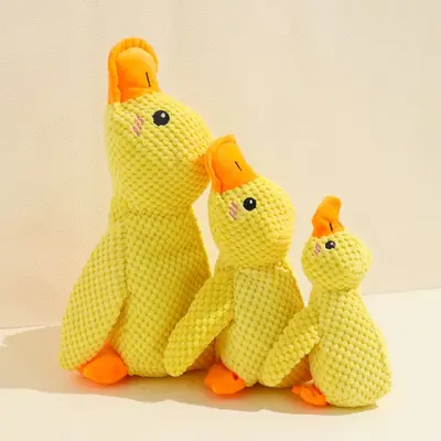 Haustier-Enten-Kauspielzeug mit Quietscher, Plüsch - 7