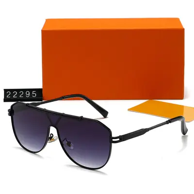 Metal One-Piece Unisex Sunglasses, Retro Women's and Men's Style, Model 22295 - 8