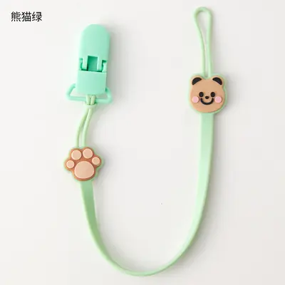 Bear design pacifier clip, silicone teething toy - 8