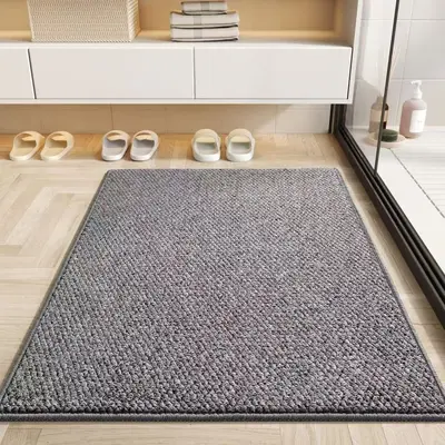 Imitation Sisal Bathroom Mat, Absorbent Non-Slip, Solid Color