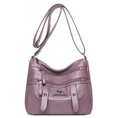Soft Leather Women's Crossbody Shoulder Bag - 11