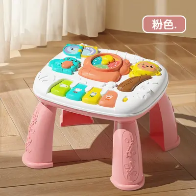 婴儿宝宝益智可拆卸游戏桌 早教1岁启蒙玩具多功能2合1音乐学习桌 - 7