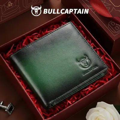 Men's Genuine Leather Short Wallet, Anti-Theft, Multi-Card Slots, Soft Cowhide - 13