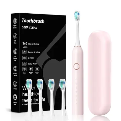 Adult Household Sonic Electric Toothbrush, 6 Modes, Soft Bristles