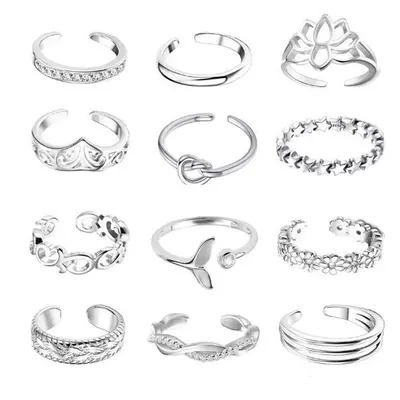Amazon's best-selling foot ring, fashionable micro-plated diamond lotus knot women's open toe ring, shared foot ring