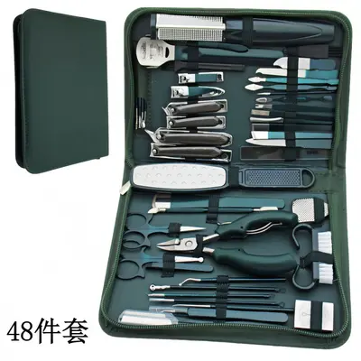 跨境48件美甲修脚器套装修脚刀甲沟指甲钳斜口指甲刀指甲剪鹰嘴钳 - 8