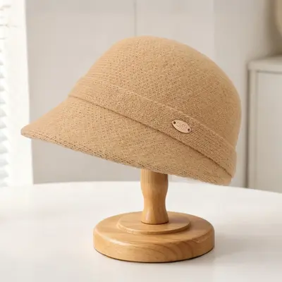 French Style Short Brim Riding Hat, Solid Color, Women's - 10