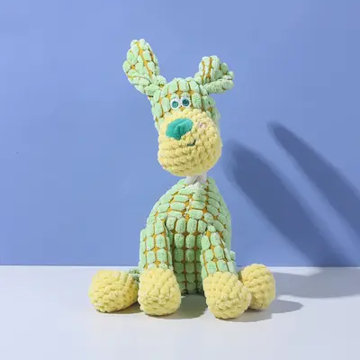 Squeaky Plush Donkey Dog Toy, Durable Chew Toy for Interactive Play - 9