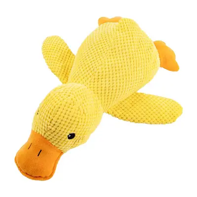 Squeaky Plush Duck Dog Toy, Chew-Resistant Large Yellow Duck - 6