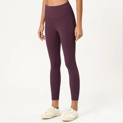 Double-Sided Brushed Women's Yoga Pants, High Waist, Butt-Lifting, 7/8 Length - 8